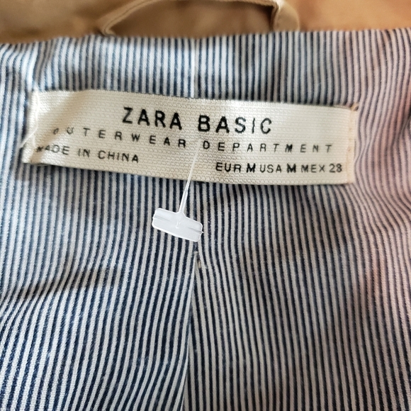 Zara Basics Outdoor Wear Womens Tan Lightweight Mid Length Button Up Jacket Sz M - Picture 14 of 14